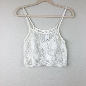 Millau womens cream Knit Crop Top Sz XS Sleeveless